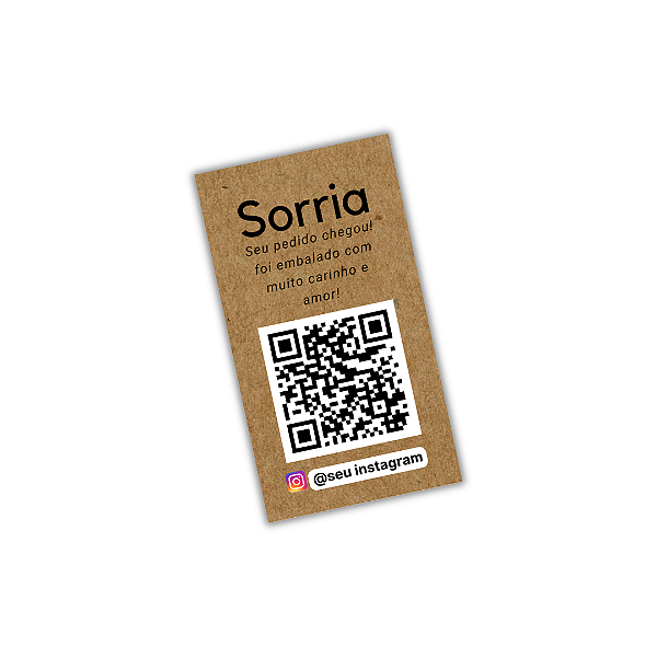50 Adesivos KRAFT  Lacre 9x5cm - Sorria