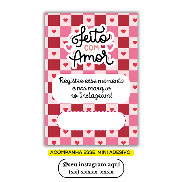 Nº 35 - 100 Mini Panfleto + 100 Mini Adesivos c/ Instagram e Celular