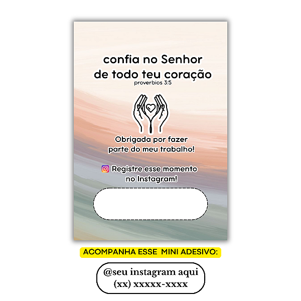 Nº 37 - 100 Mini Panfleto + 100 Mini Adesivos c/ Instagram e Celular