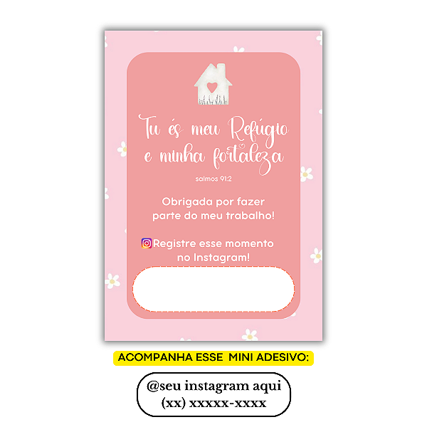 Nº 38 - 100 Mini Panfleto + 100 Mini Adesivos c/ Instagram e Whatsapp