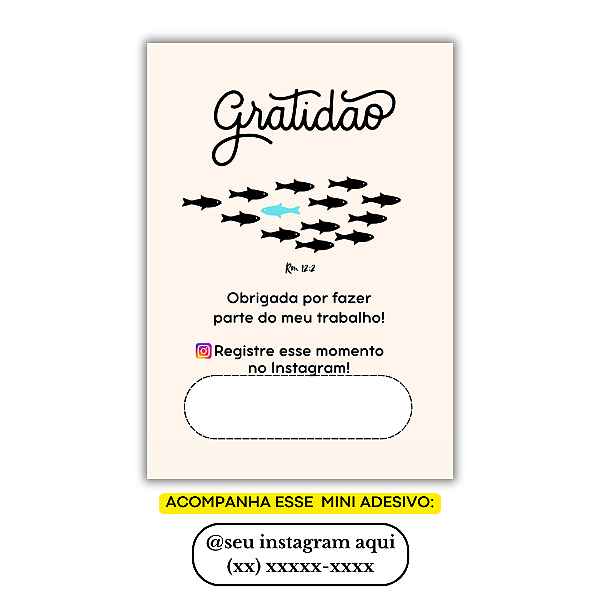 Nº 39 - 100 Mini Panfleto + 100 Mini Adesivos c/ Instagram e Whatsapp