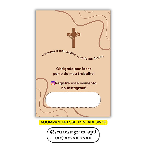 Nº 40 - 100 Mini Panfleto + 100 Mini Adesivos c/ Instagram e Whatsapp