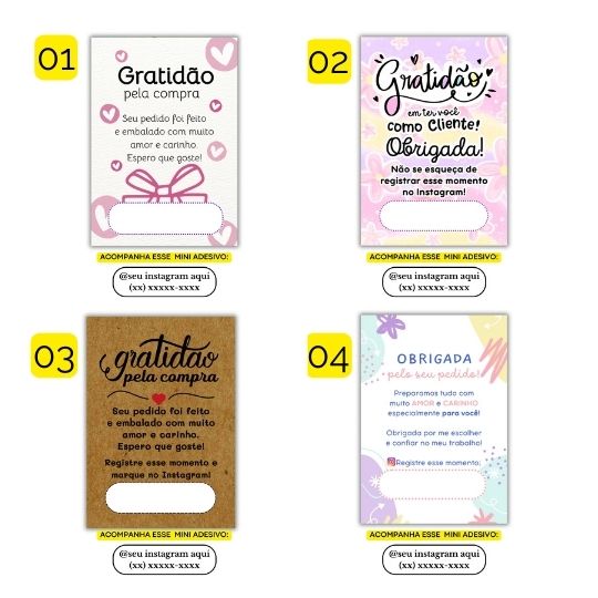 Kit Gratidão Essencial – 120 Adesivos + 100 Mini Panfletos