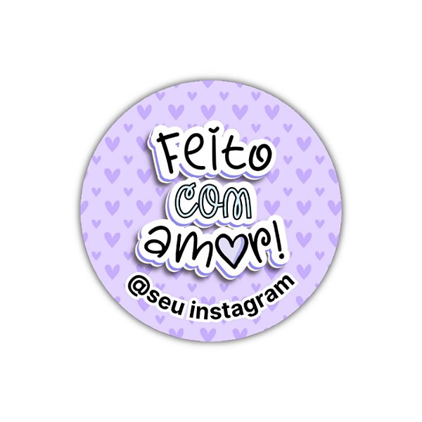 120 Adesivos - Feito Com Amor (roxo)