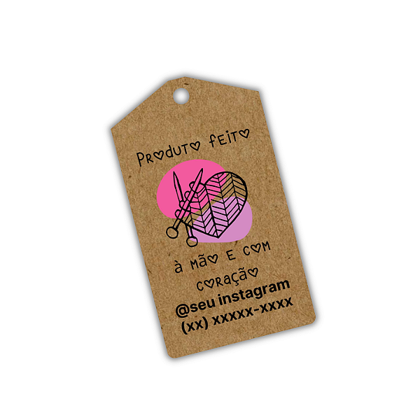 100 Tags Kraft - Produto Feito à mão e com coração