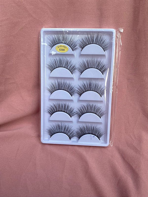 CÍLIOS POSTIÇOS 3D NATURAL CARTELA COM 5 UN - MODELO G500