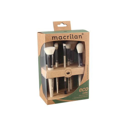 KIT COM 7 PINCÉIS PARA MAQUIAGEM ECO SK100 - MACRILAN