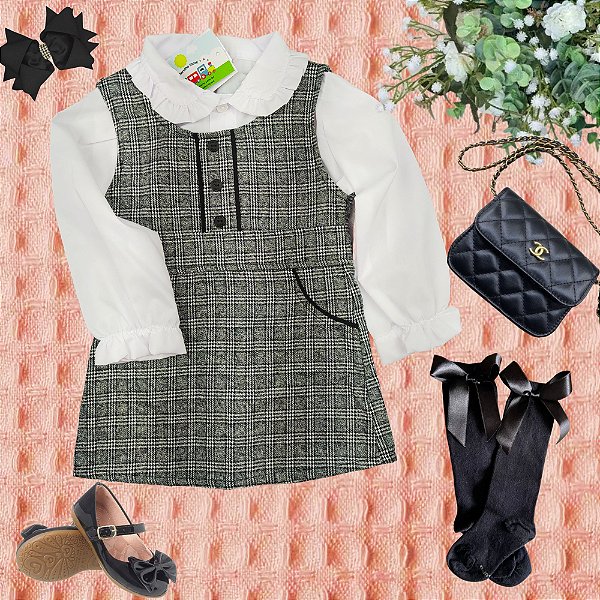 CONJUNTO VESTIDO + CAMISA DIANA 2139 - TAMANHOS P AO 3