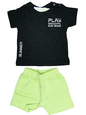 Conjunto Menino Shorts e camiseta Play Origina for boys - Tamanho P ao GG