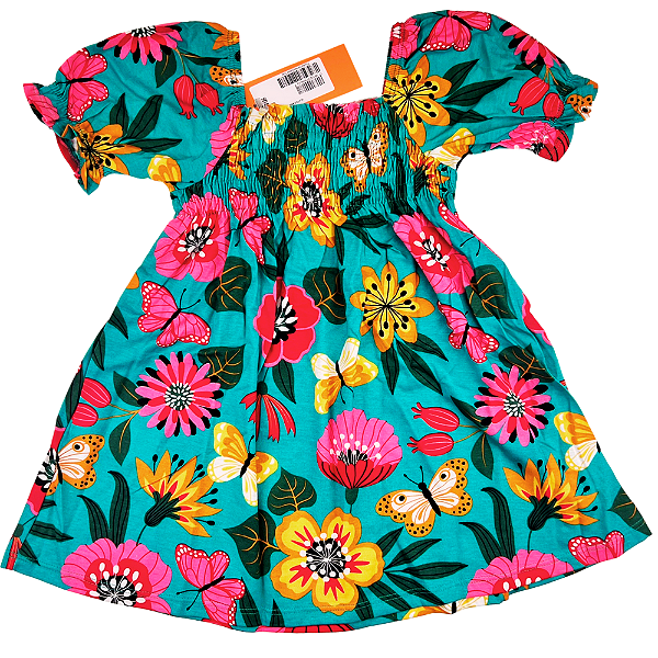VESTIDO NANAI DECOTE COM LATEX BORBOLETAS  TAMANHO 1 AO 8