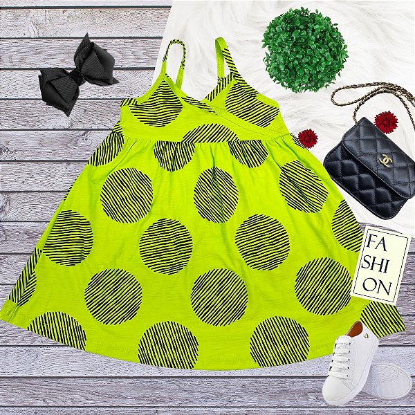 VESTIDO NANAI VERDE NEON  TAMANHO 1 AO 8