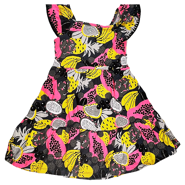 VESTIDO NANAI NEON FLORAL  TAMANHO 1 AO 8