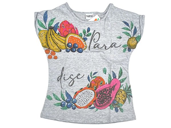 BLUSA NANAI CINZA COM  GLITER TAMANHO 1 AO 8