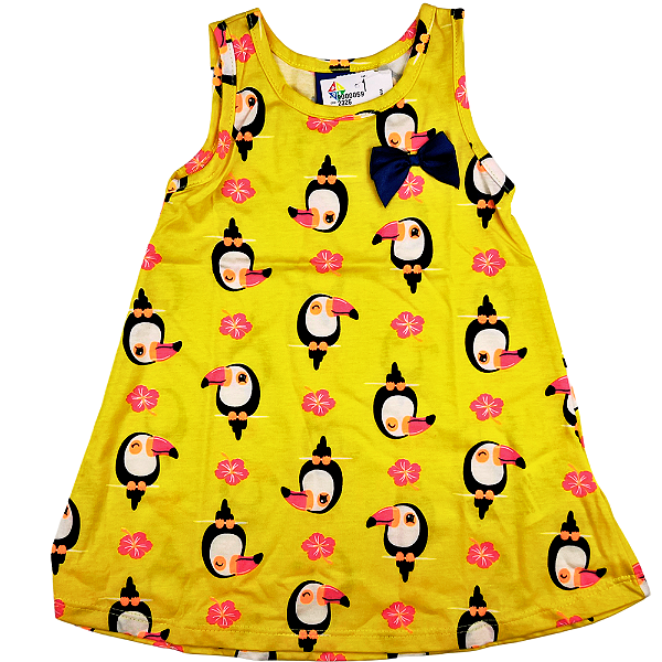VESTIDO PIPA BY KYLY AMARELO TUCANO TAM 1 AO 8