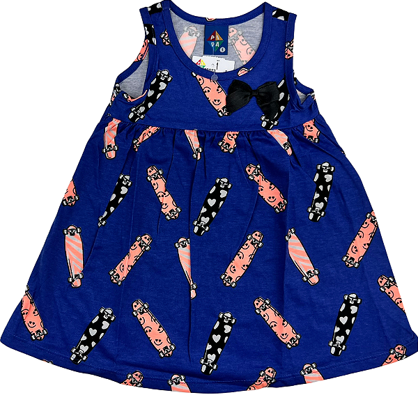 VESTIDO PIPA BY KYLY AZUL SKATE  TAM 1 AO 8