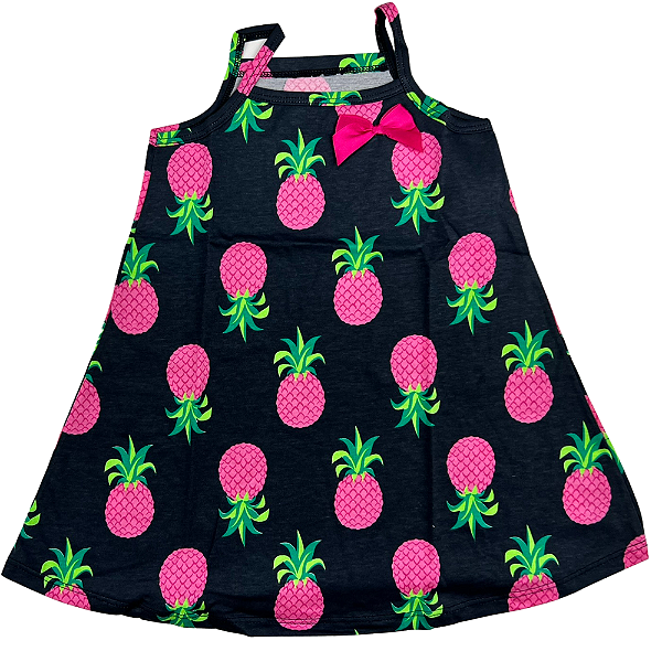 VESTIDO PIPA BY KYLY PRETO ABACAXI  TAM 1 AO 8