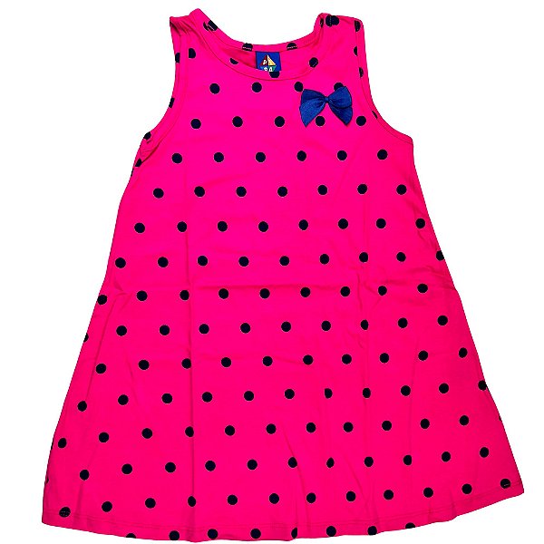 VESTIDO PIPA BY KYLY ROSA COM BOLINHAS AZUL ESCURO COM LAÇO AZUL