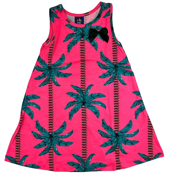 VESTIDO PIPA BY KYLY PINK PALMEIRAS COM LAÇO PRETO