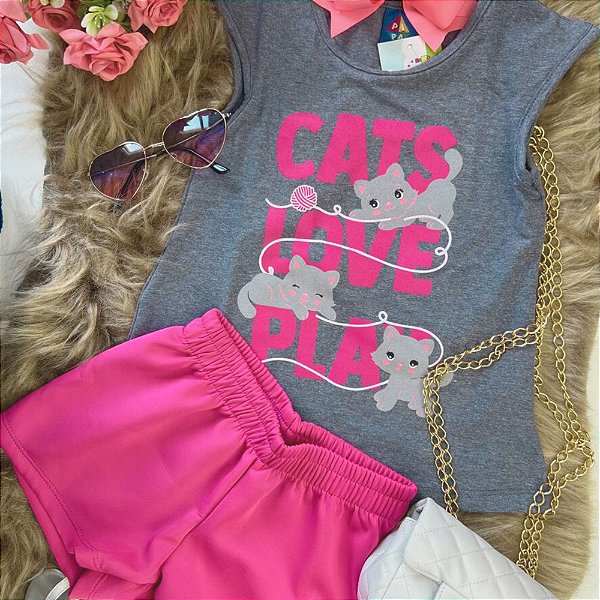 CONJ FEM PIPA BY KYLY CATS LOVE PLAY CINZA