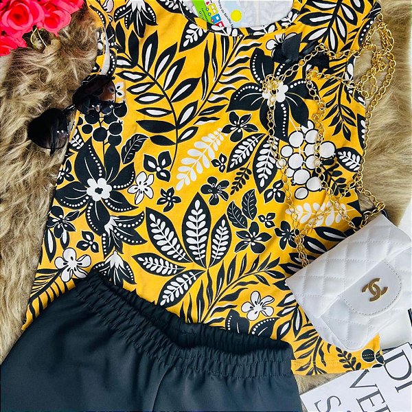 CONJ FEM REGATA PIPA BY KYLY FLOWERS MOSTARDA