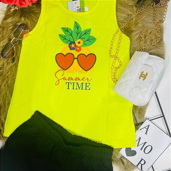 CONJ FEM PIPA BY KYLY SUMER TIME AMARELO NEON