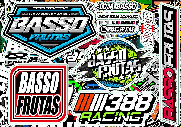 Cartela de Adesivos Modelo 16