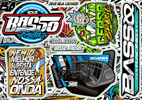 Cartela de Adesivos Modelo 18