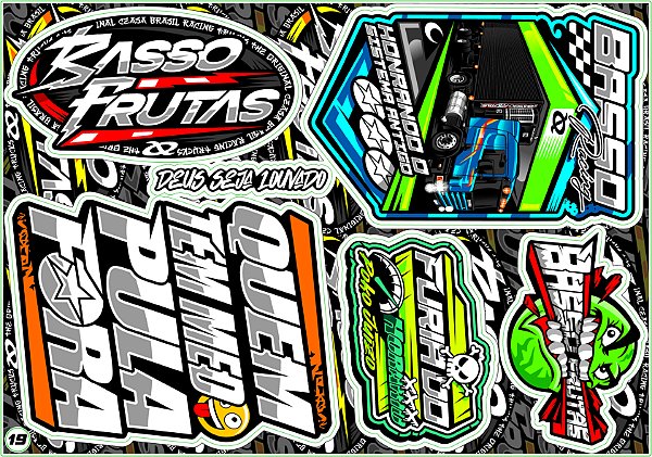 Cartela de Adesivos Modelo 19