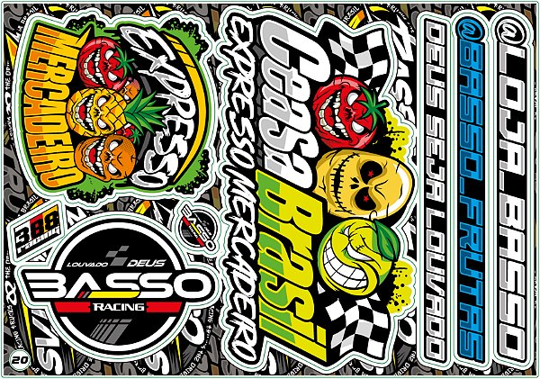 Cartela de Adesivos Modelo 20
