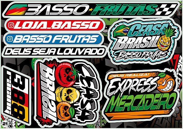 Cartela de Adesivos Modelo 21