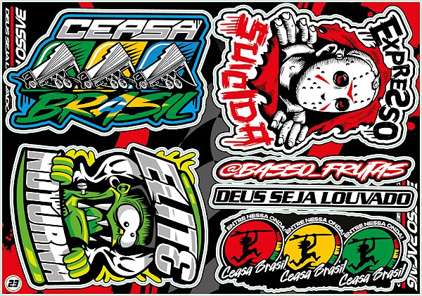 Cartela de Adesivos Modelo 23