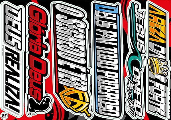 Cartela de Adesivos Modelo 25