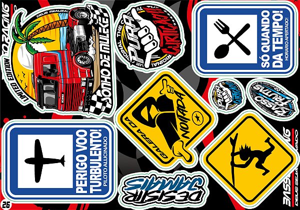 Cartela de Adesivos Modelo 26