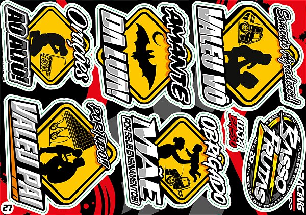 Cartela de Adesivos Modelo 27
