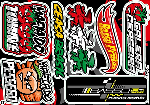 Cartela de Adesivos Modelo 29