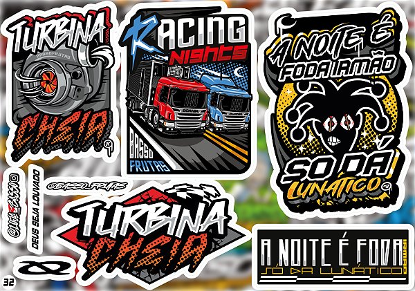 Cartela de Adesivos Modelo 32