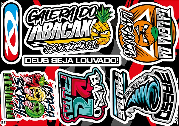 Cartela de Adesivos Modelo 33