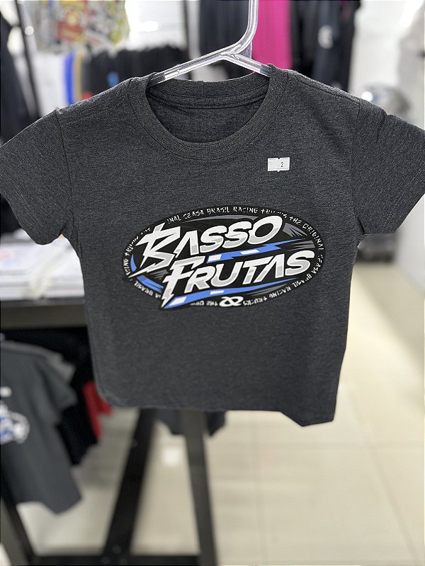 Camiseta Infantil Pzinha - Basso Racing Cinza
