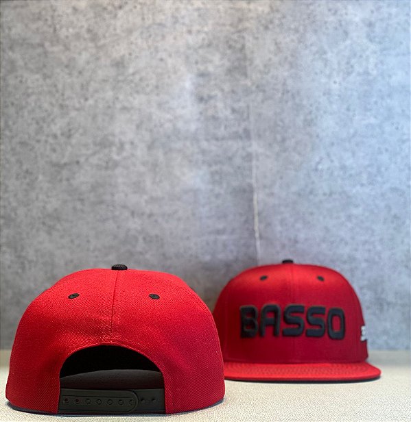 Boné Basso 388 Vermelho Aba Reta