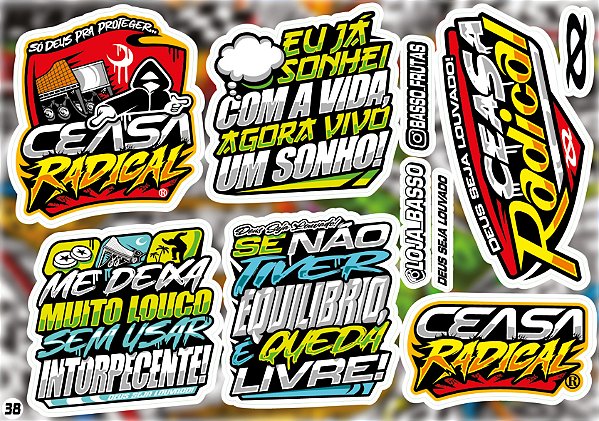 Cartela de Adesivos Modelo 38
