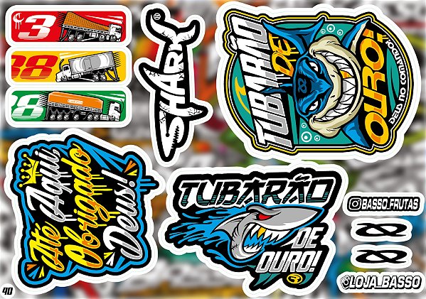 Cartela de Adesivos Modelo 40