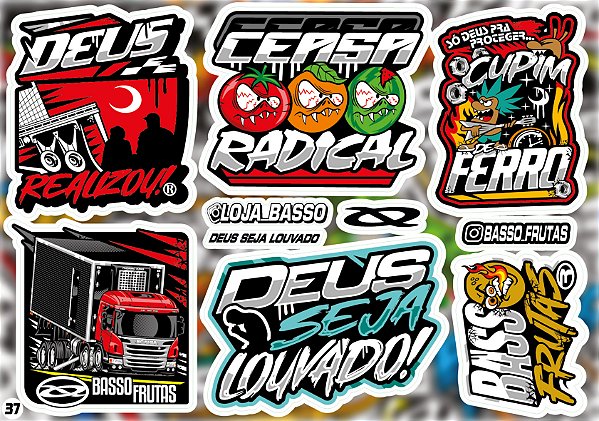 Cartela de Adesivos Modelo 37