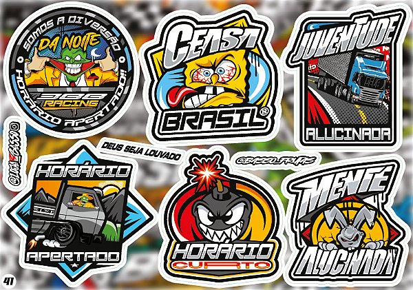 Cartela de Adesivos Modelo 41