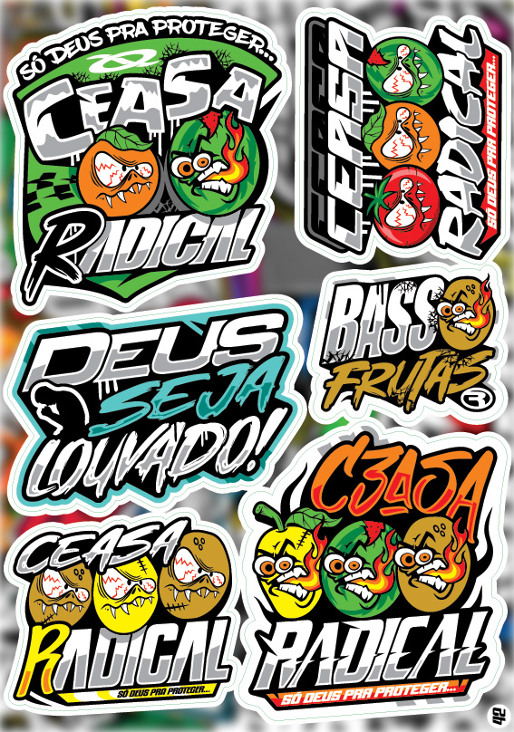 Cartela de Adesivos Modelo 42