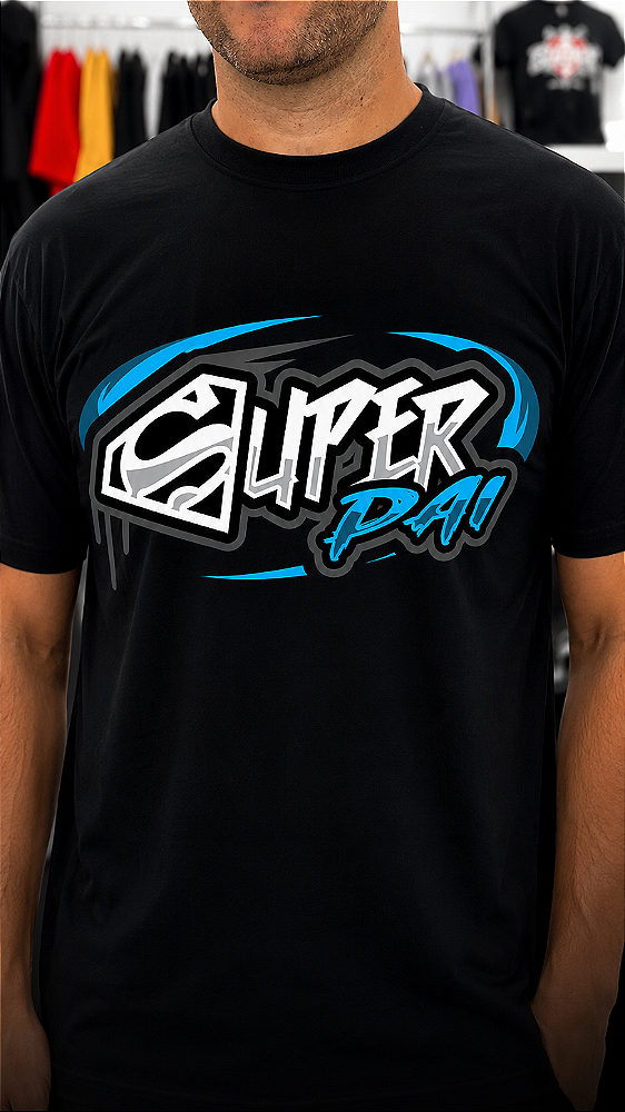 Camiseta Super Pai - Azul