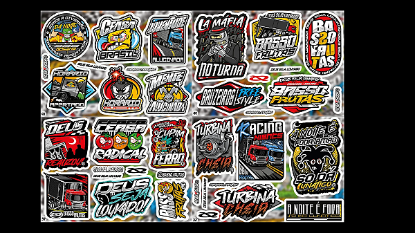 Kit 15 Cartelas de Adesivo