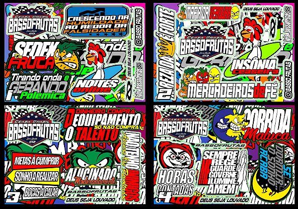 Kit 15 Cartelas de Adesivo