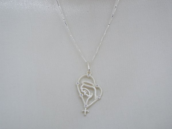 Colar Prata N. S. Aparecida Terço