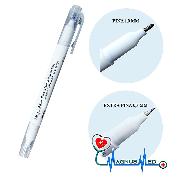 Caneta Cirúrgica Para Marcação De Pele Ponta Dupla - Wiltex