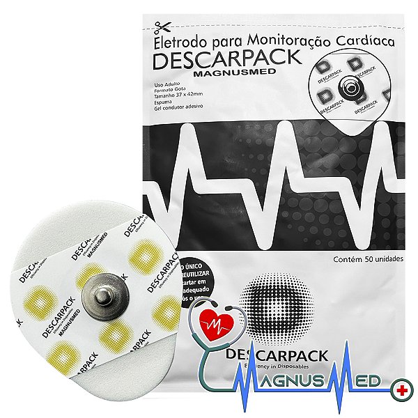 ( Kit ) Eletrodo para Ecg Adulto para Monitorização Cardíaca ( formato em Gota )- Descarpack